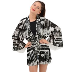 Skater-underground2 Long Sleeve Kimono by PollyParadise