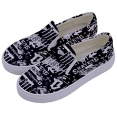 Skater-underground2 Kids  Canvas Slip Ons by PollyParadise