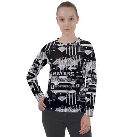 Skater-underground2 Women s Long Sleeve Raglan Tee by PollyParadise