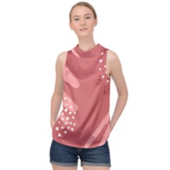 Terracota  High Neck Satin Top