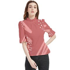 Terracota  Frill Neck Blouse