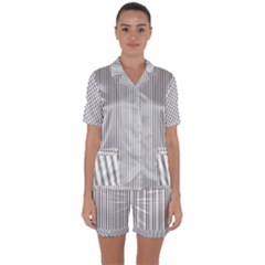 Zappwaits - Fine Satin Short Sleeve Pajamas Set by zappwaits