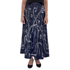 Abstract Surface Artwork Flared Maxi Skirt