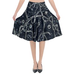 Abstract Surface Artwork Flared Midi Skirt by dflcprintsclothing