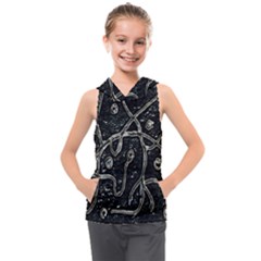 Abstract Surface Artwork Kids  Sleeveless Hoodie