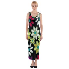 Flowerpower Fitted Maxi Dress