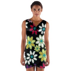 Flowerpower Wrap Front Bodycon Dress