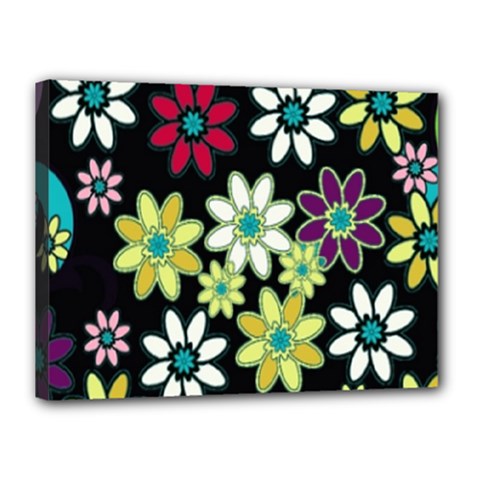 Flowerpower Canvas 16  X 12  (stretched) by PollyParadise