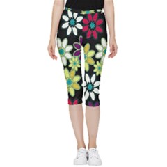 Flowerpower Inside Out Lightweight Velour Capri Leggings 