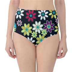 Flowerpower Classic High-waist Bikini Bottoms by PollyParadise