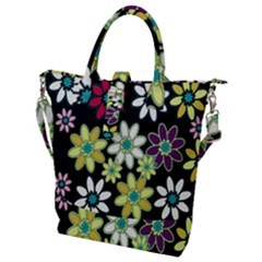 Flowerpower Buckle Top Tote Bag