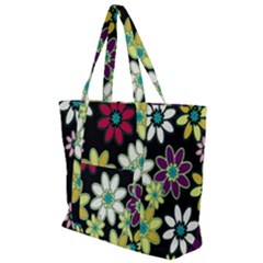 Flowerpower Zip Up Canvas Bag by PollyParadise