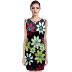 Flowerpower Classic Sleeveless Midi Dress by PollyParadise