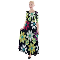 Flowerpower Half Sleeves Maxi Dress