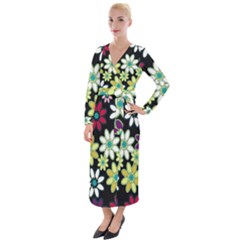 Flowerpower Velvet Maxi Wrap Dress