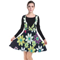 Flowerpower Plunge Pinafore Dress