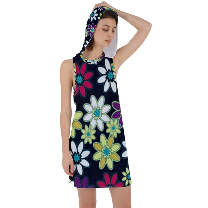 Flowerpower Racer Back Hoodie Dress