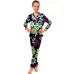 Flowerpower Kid s Satin Long Sleeve Pajamas Set