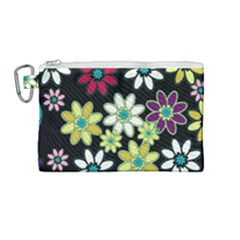 Flowerpower Canvas Cosmetic Bag (medium)