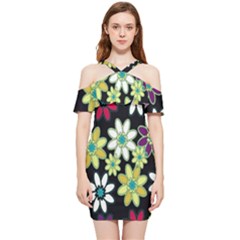 Flowerpower Shoulder Frill Bodycon Summer Dress