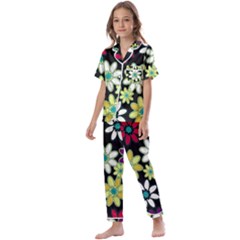 Flowerpower Kids  Satin Short Sleeve Pajamas Set