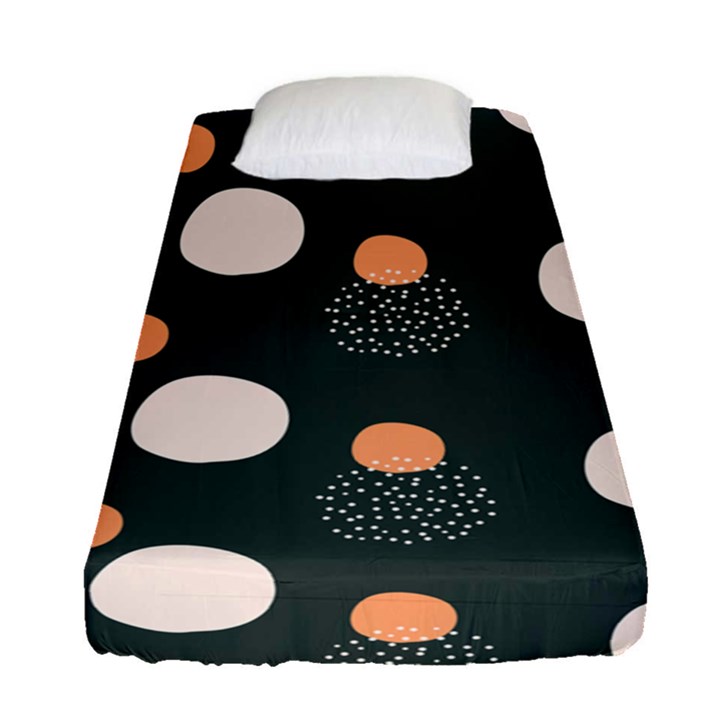 Black peach white  Fitted Sheet (Single Size)