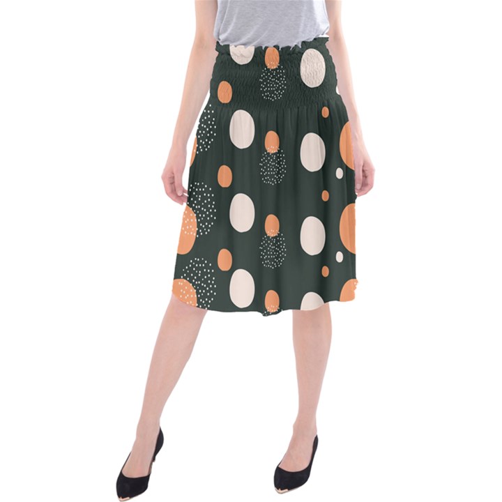 Black peach white  Midi Beach Skirt