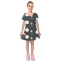 Black peach white  Kids  Short Sleeve Velvet Dress View1