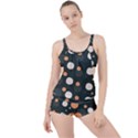 Black peach white  Boyleg Tankini Set  View1