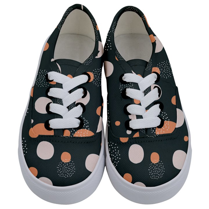 Black peach white  Kids  Classic Low Top Sneakers