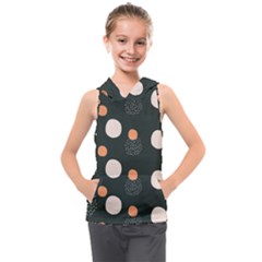 Black Peach White  Kids  Sleeveless Hoodie by Sobalvarro