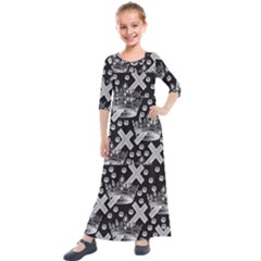 Royalcrown Kids  Quarter Sleeve Maxi Dress by PollyParadise