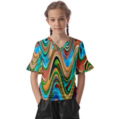 Icecreams Kids  V-neck Horn Sleeve Blouse