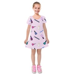 Accessories For Manicure Kids  Short Sleeve Velvet Dress by SychEva