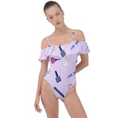 Accessories For Manicure Frill Detail One Piece Swimsuit