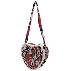 Vibrant Abstract Textured Artwork Print Heart Shoulder Bag by dflcprintsclothing