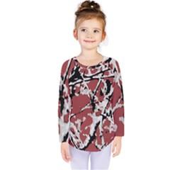 Vibrant Abstract Textured Artwork Print Kids  Long Sleeve Tee