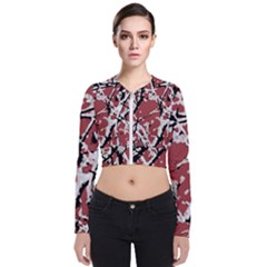 Vibrant Abstract Textured Artwork Print Long Sleeve Zip Up Bomber Jacket by dflcprintsclothing