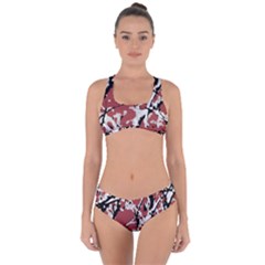 Vibrant Abstract Textured Artwork Print Criss Cross Bikini Set by dflcprintsclothing