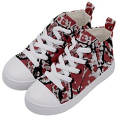 Vibrant Abstract Textured Artwork Print Kids  Mid-top Canvas Sneakers by dflcprintsclothing