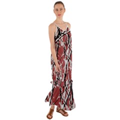 Vibrant Abstract Textured Artwork Print Cami Maxi Ruffle Chiffon Dress by dflcprintsclothing