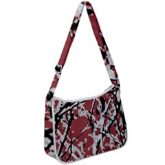 Vibrant Abstract Textured Artwork Print Zip Up Shoulder Bag by dflcprintsclothing