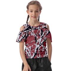 Vibrant Abstract Textured Artwork Print Kids  Butterfly Cutout Tee