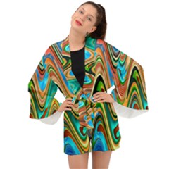 Icecreams2 Long Sleeve Kimono by PollyParadise