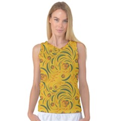 Folk Floral Pattern  Abstract Flowers Surface Design  Seamless Pattern Women s Basketball Tank Top by Eskimos