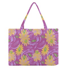 Folk Floral Pattern  Abstract Flowers Surface Design  Seamless Pattern Zipper Medium Tote Bag by Eskimos