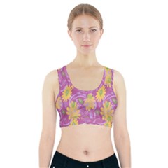 Folk Floral Pattern  Abstract Flowers Surface Design  Seamless Pattern Sports Bra With Pocket by Eskimos