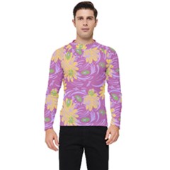 Folk Floral Pattern  Abstract Flowers Surface Design  Seamless Pattern Men s Long Sleeve Rash Guard by Eskimos