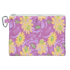 Folk Floral Pattern  Abstract Flowers Surface Design  Seamless Pattern Canvas Cosmetic Bag (xl) by Eskimos