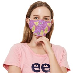 Folk Floral Pattern  Abstract Flowers Surface Design  Seamless Pattern Fitted Cloth Face Mask (adult)